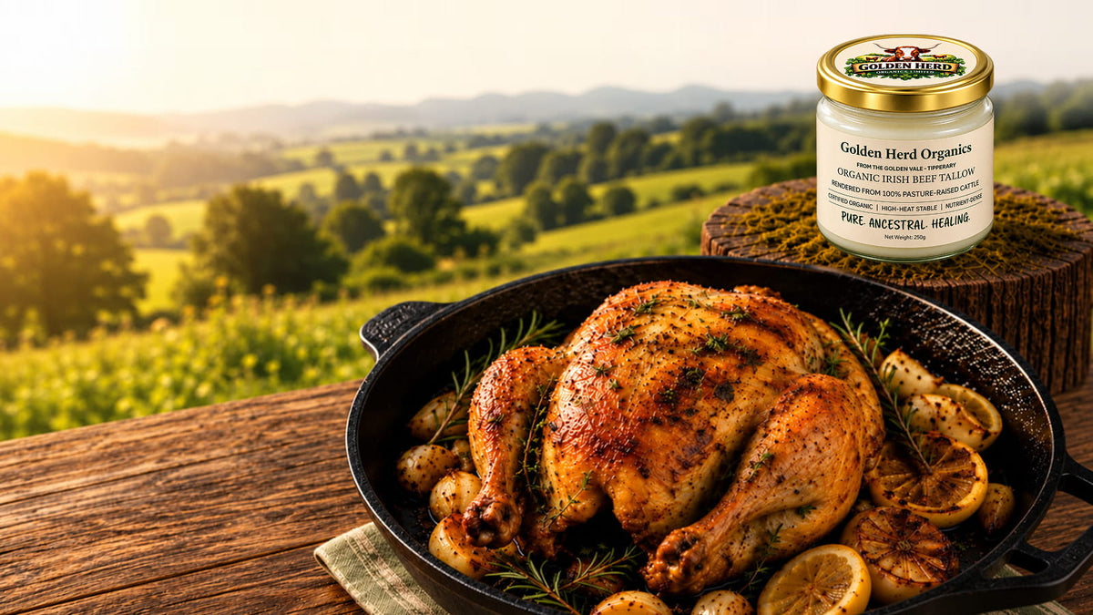 Crispy tallow roast chicken