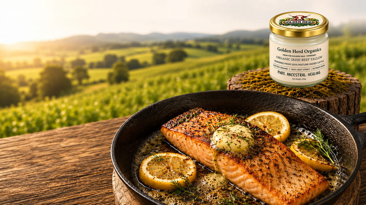 Seared salmon with lemon butter