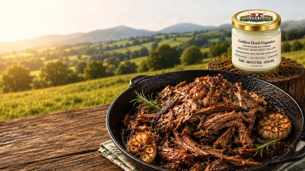 Slow-cooked tallow lamb shoulder