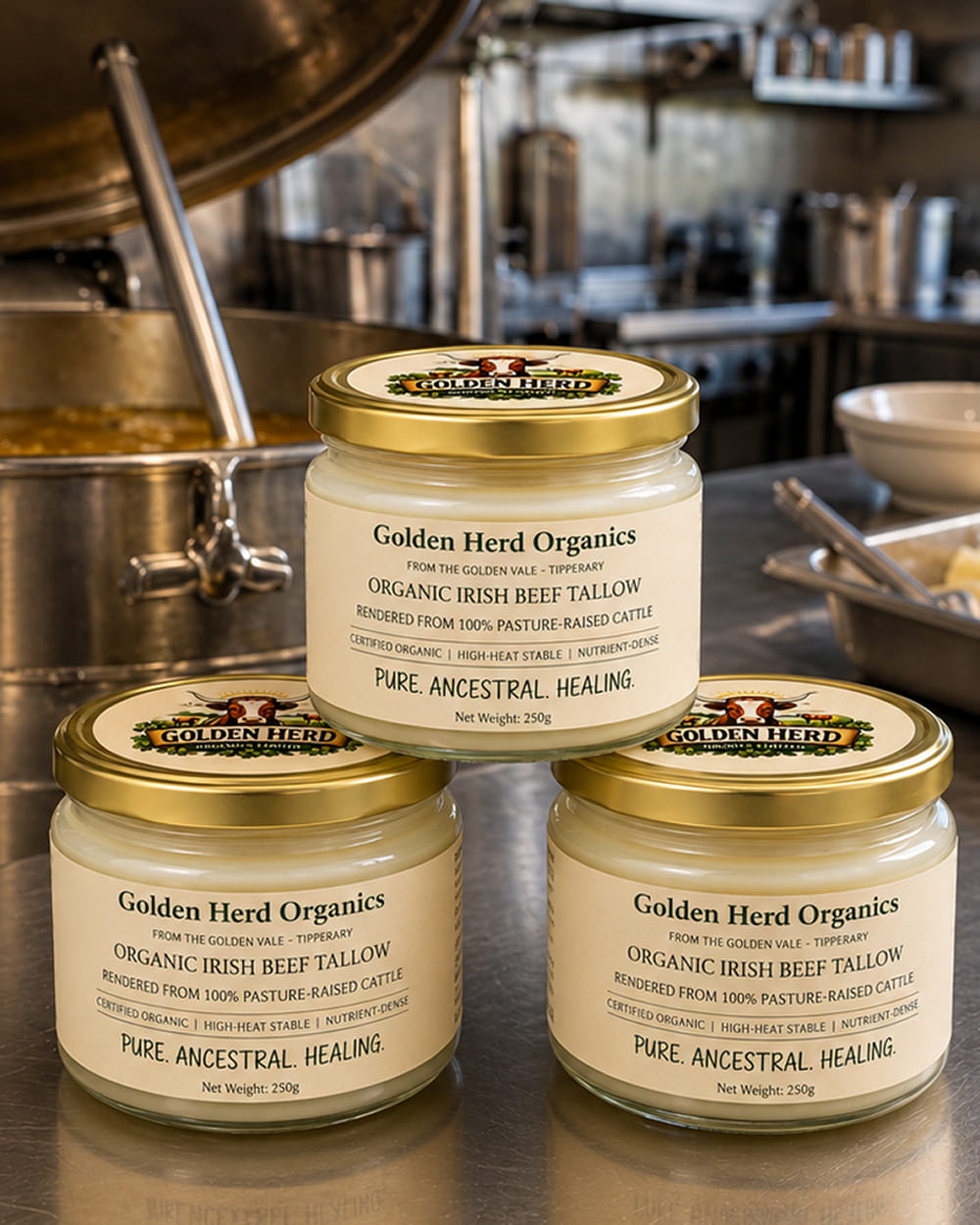 Certified Organic Beef Tallow – 3 Pack